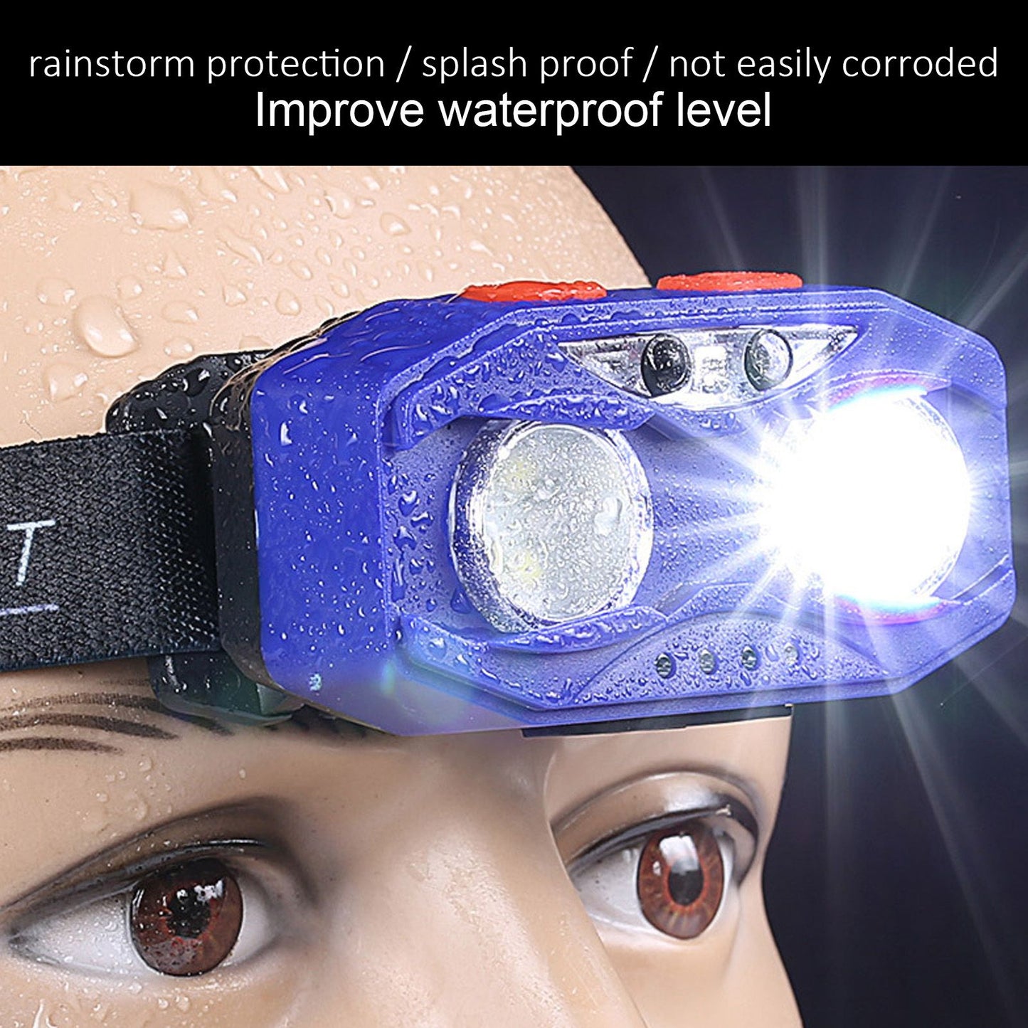 LED Headlamp Smart Switch Waving Induction USB Charging Waterproof Dual Light Source Adjustable Headband Light V1294-YM0523-3119220002011