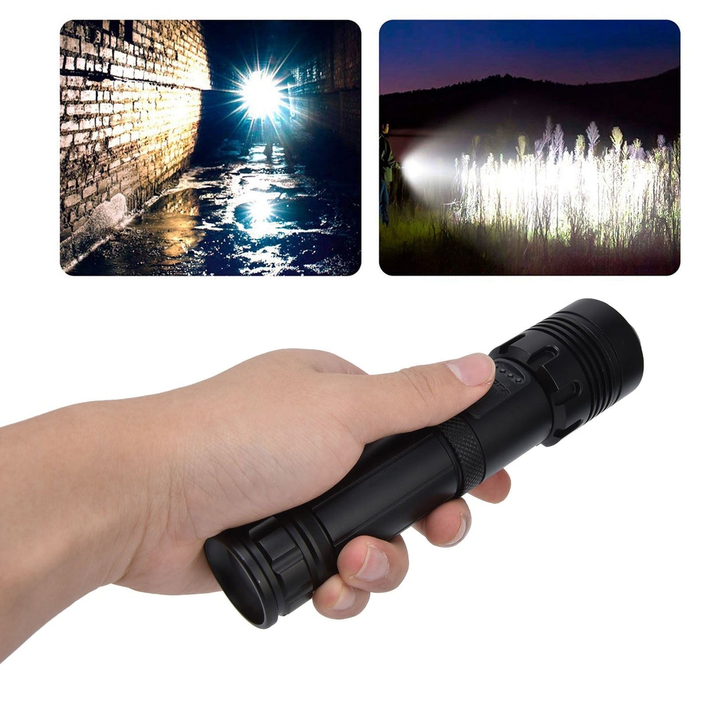 Glare Flashlight Super Bright Waterproof Zoomable with Power Display for Outdoor V1294-YM0523-3119220002211