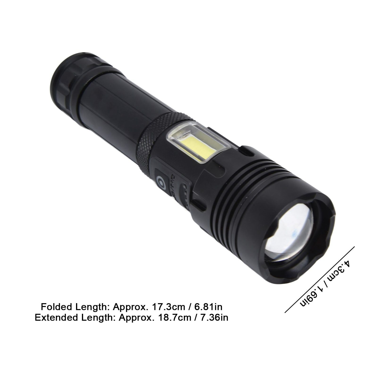 Glare Flashlight Super Bright Waterproof Zoomable with Power Display for Outdoor V1294-YM0523-3119220002211