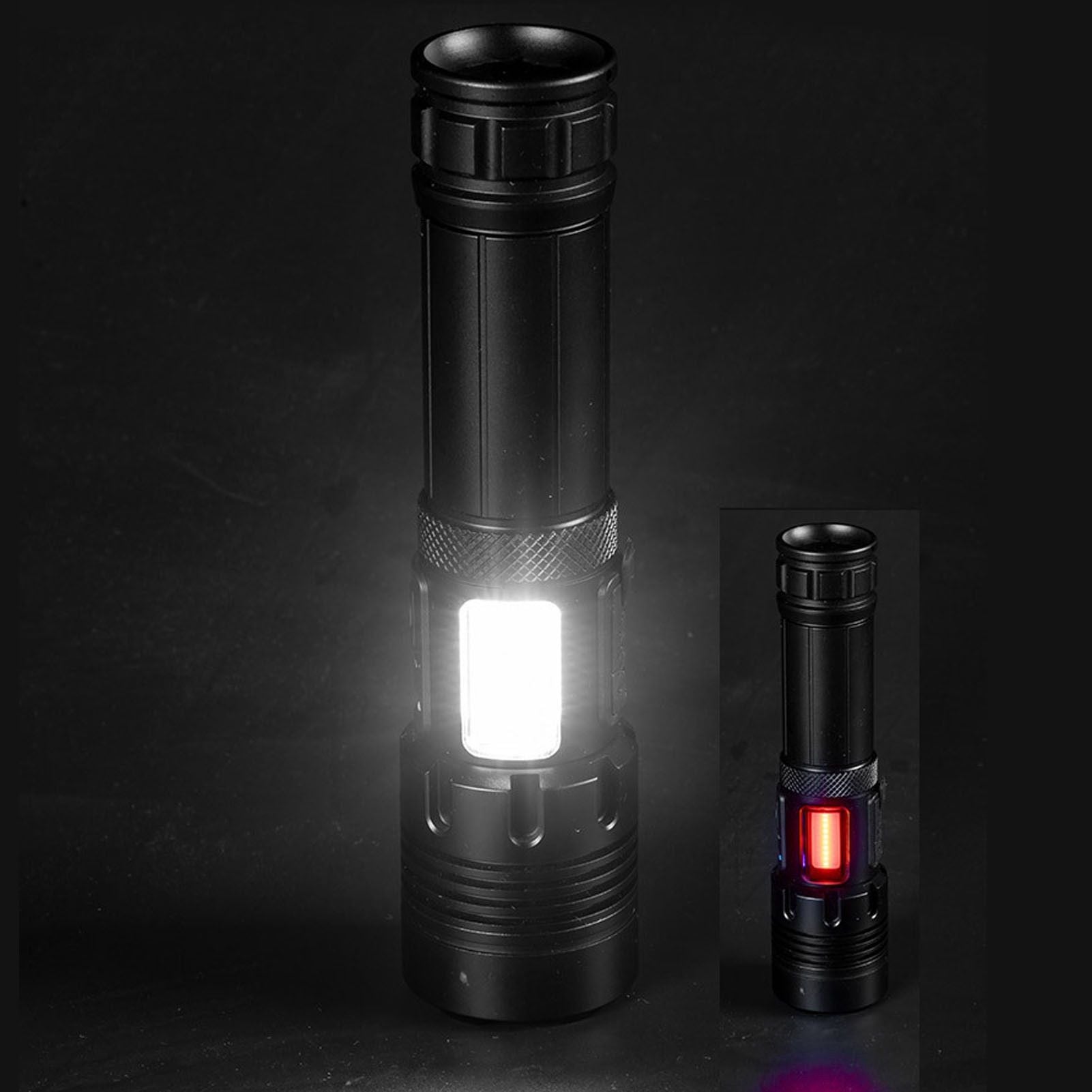 Glare Flashlight Super Bright Waterproof Zoomable with Power Display for Outdoor V1294-YM0523-3119220002211