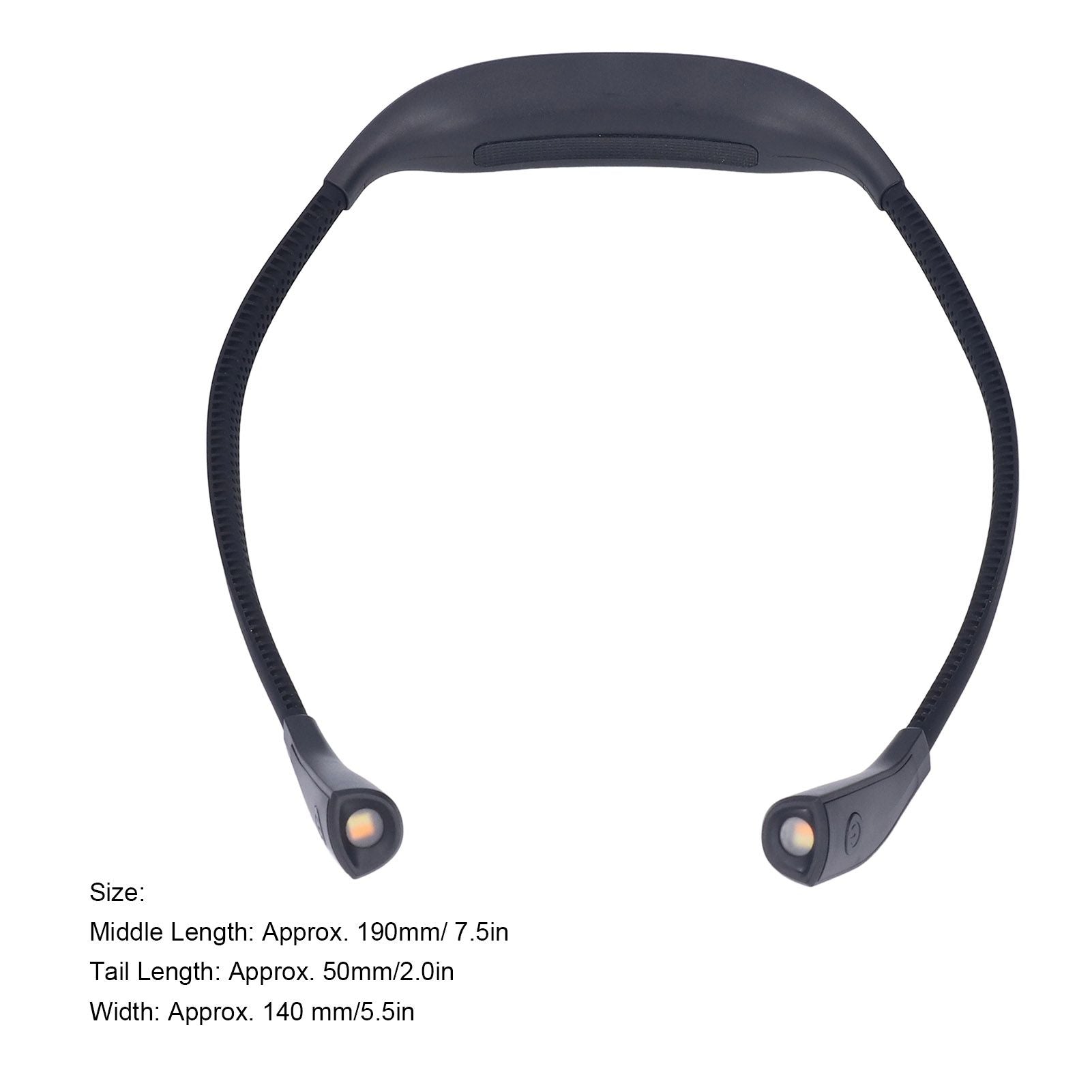 Neck Book Light USB Rechargeable Portable LED Neck Hanging Lamp for Reading RepairmentBlack V1294-YM0523-3119220003011