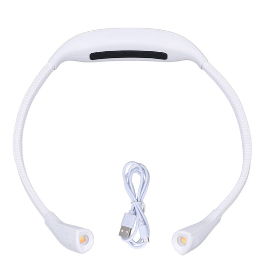 Neck Book Light USB Rechargeable Portable LED Neck Hanging Lamp for Reading RepairmentWhite V1294-YM0523-3119220003012