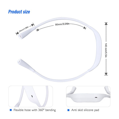 Neck Book Light USB Rechargeable Portable LED Neck Hanging Lamp for Reading RepairmentWhite V1294-YM0523-3119220003012