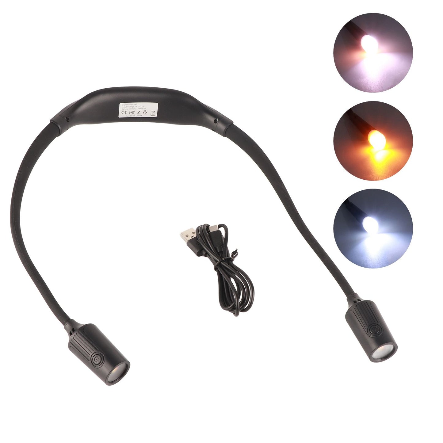 Neck Reading Light Rechargeable Adjustable Portable LED Hanging Neck Light for Reading Outdoor V1294-YM0523-3119220003211