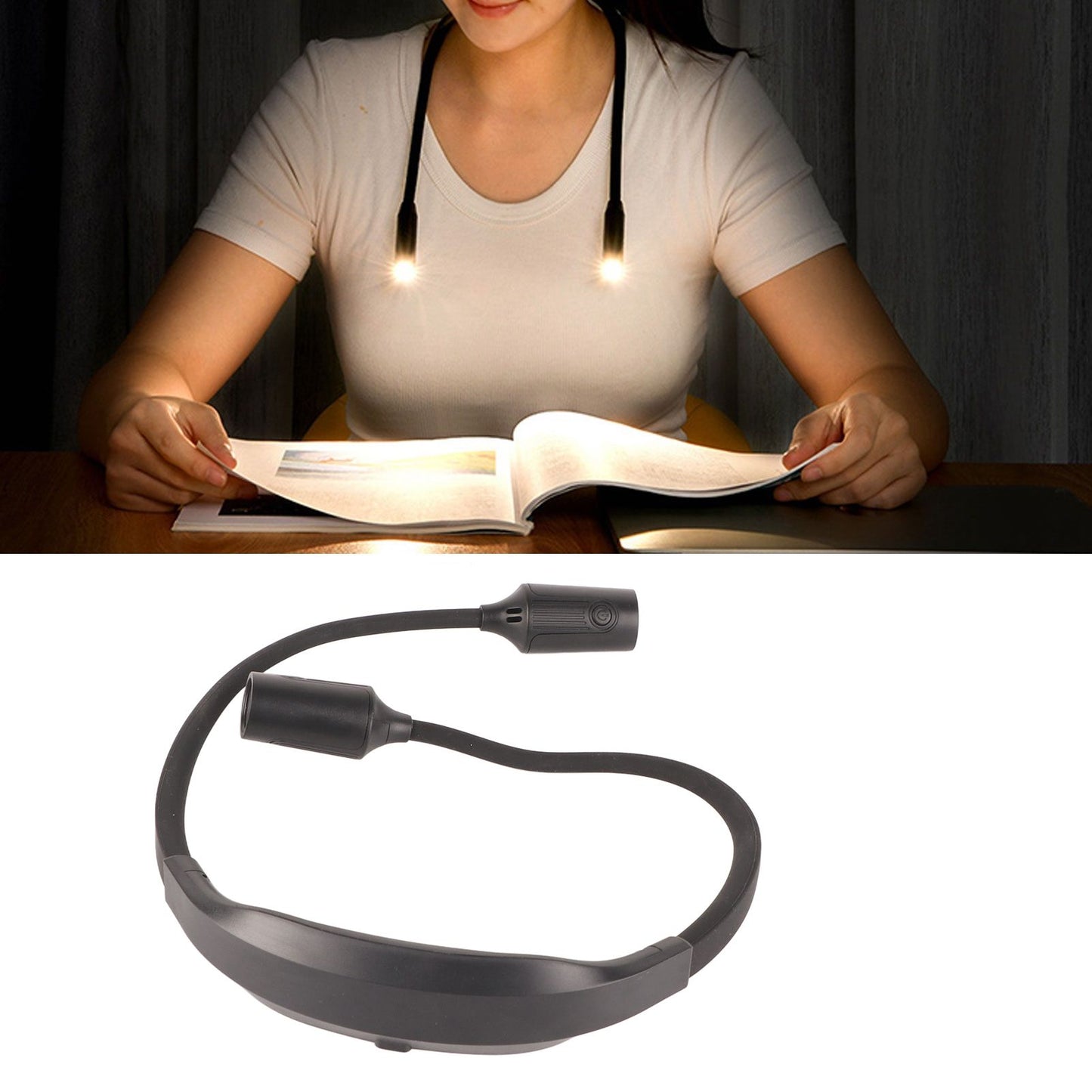 Neck Reading Light Rechargeable Adjustable Portable LED Hanging Neck Light for Reading Outdoor V1294-YM0523-3119220003211