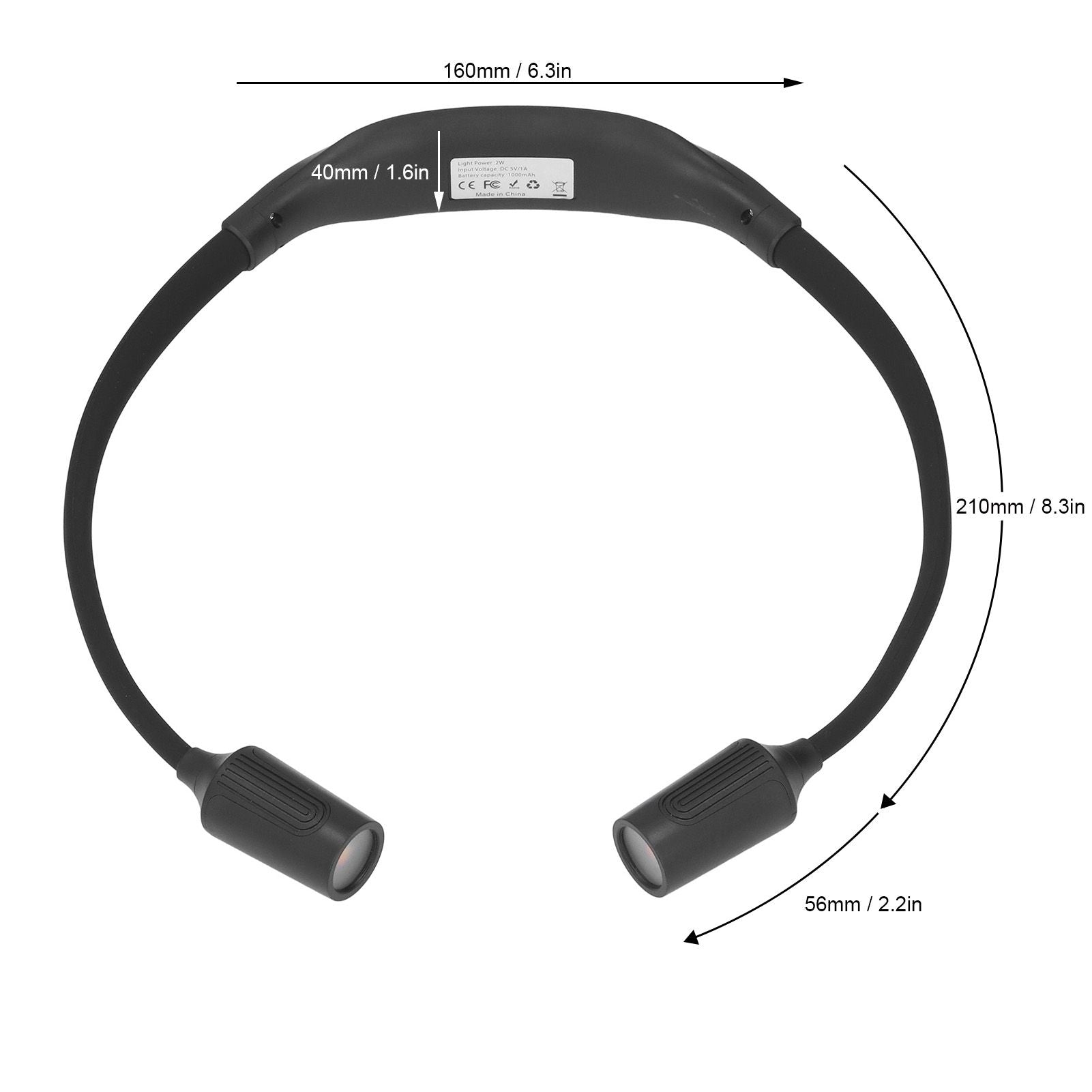 Neck Book Light Type C Charging LED Neck Reading Light with 4 LED Beads and 3 Light Sources for Night Running V1294-YM0523-3119220003311