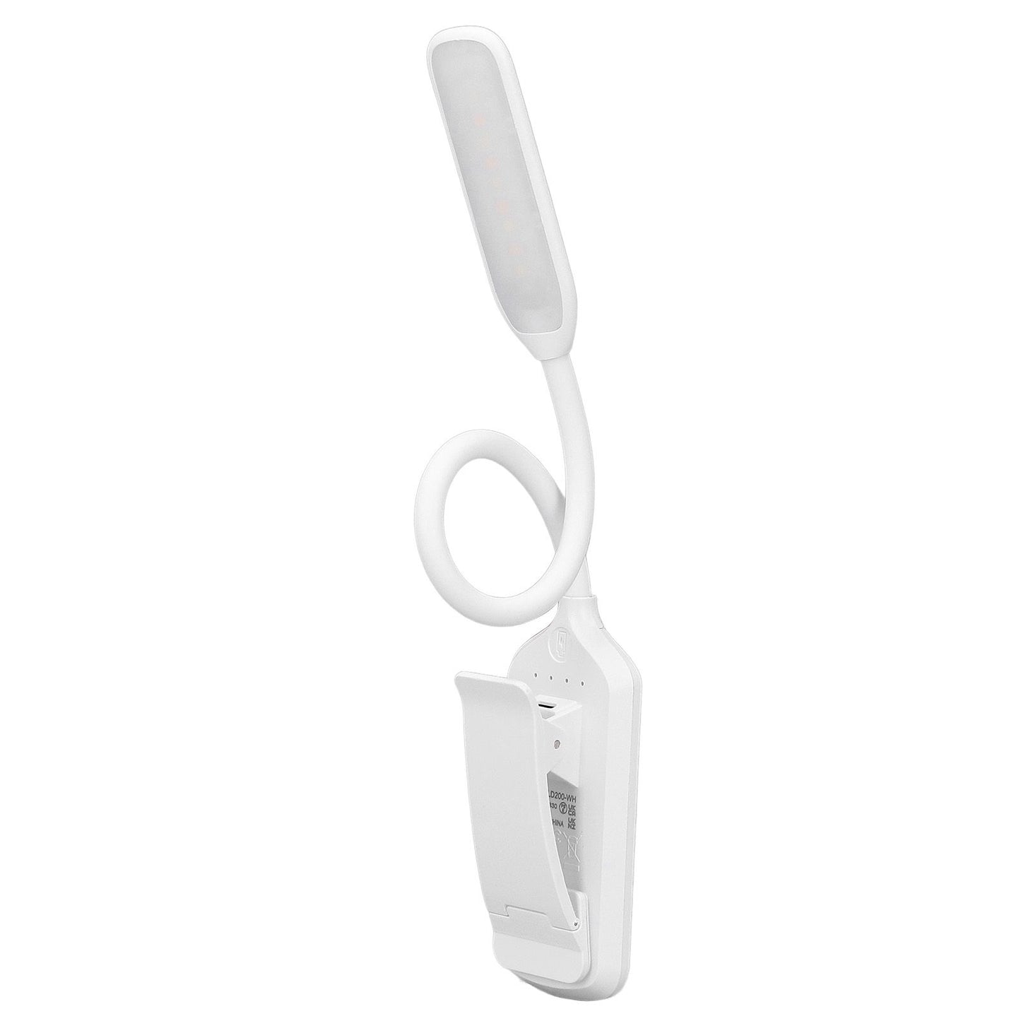 LED Desk Lamp Clip Design Three Level Adjustment Mini Foldable White USB Touch Table Light V1294-YM0523-3119220003511