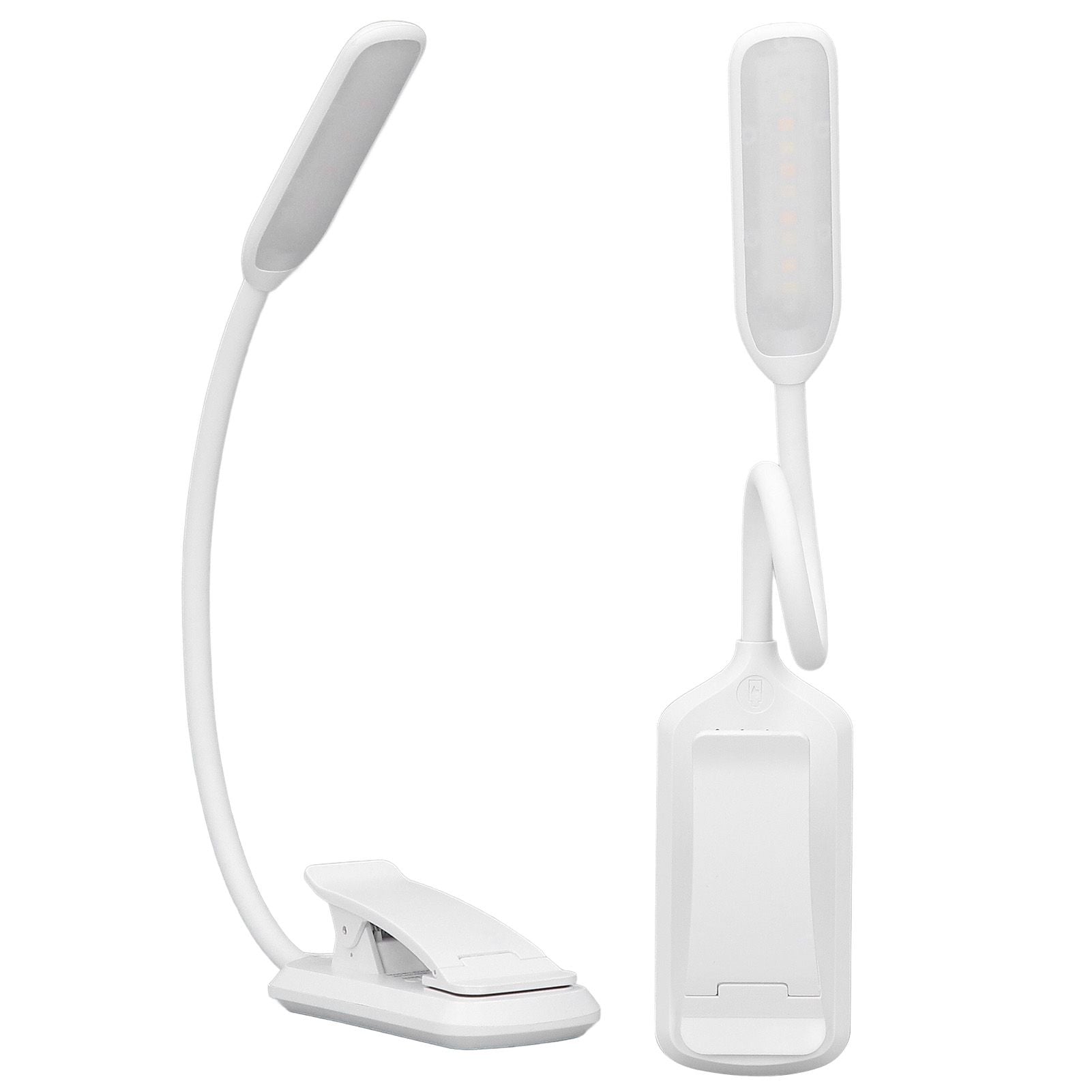LED Desk Lamp Clip Design Three Level Adjustment Mini Foldable White USB Touch Table Light V1294-YM0523-3119220003511