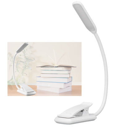 LED Desk Lamp Clip Design Three Level Adjustment Mini Foldable White USB Touch Table Light V1294-YM0523-3119220003511