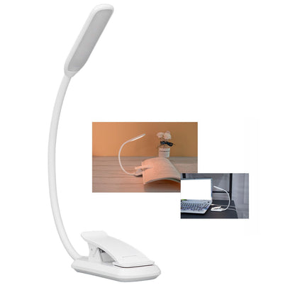 LED Desk Lamp Clip Design Three Level Adjustment Mini Foldable White USB Touch Table Light V1294-YM0523-3119220003511