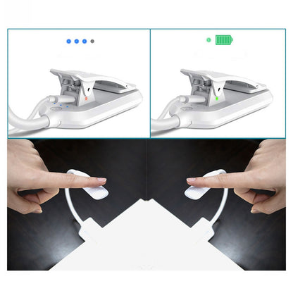 LED Desk Lamp Clip Design Three Level Adjustment Mini Foldable White USB Touch Table Light V1294-YM0523-3119220003511