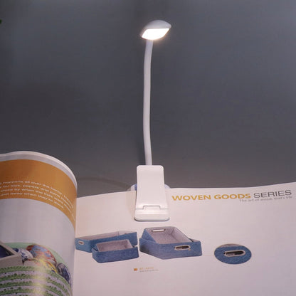 LED Desk Lamp Clip Design Three Level Adjustment Mini Foldable White USB Touch Table Light V1294-YM0523-3119220003511