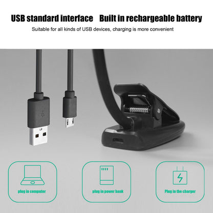 Clip On Light Reading Light 6 LED USB Charging Desk Lamp with 360 degrees Flexible Gooseneck Clamp for Desk V1294-YM0523-3119220003611