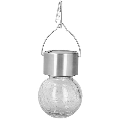 Hanging Solar Lights Glass Ball Shape Crack Pattern Energy Saving Solar Charging Automatic Sensing Bulbs for V1294-YM0523-3119220003711