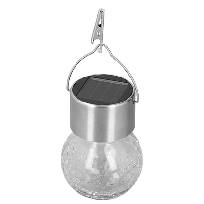 Hanging Solar Lights Glass Ball Shape Crack Pattern Energy Saving Solar Charging Automatic Sensing Bulbs for V1294-YM0523-3119220003711