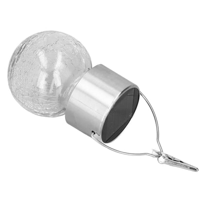 Hanging Solar Lights Glass Ball Shape Crack Pattern Energy Saving Solar Charging Automatic Sensing Bulbs for V1294-YM0523-3119220003711