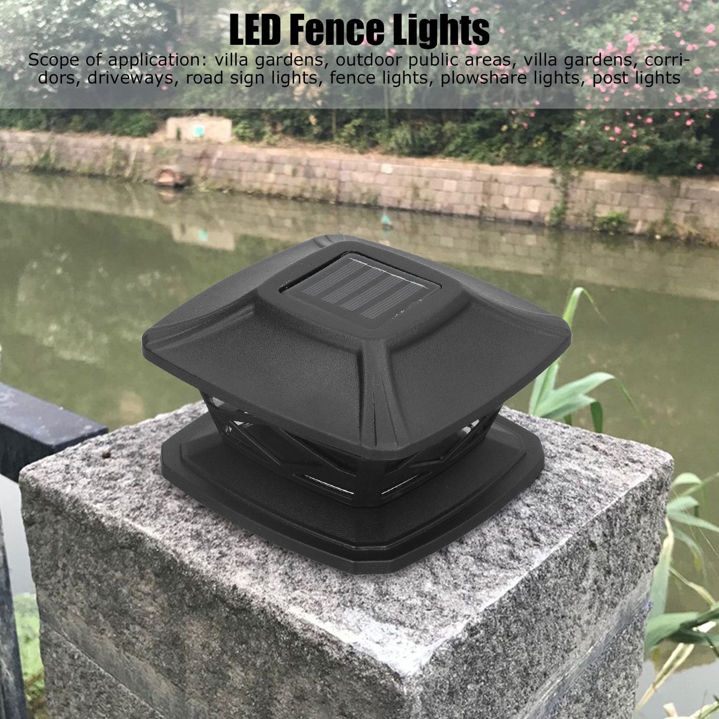 2set Solar Post Lights LED Lamp Beads 2 Color Lighting Rechargeable IP44 Waterproof PC Shell Fence Lights for V1294-YM0523-3119220004211