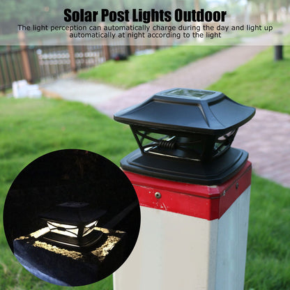 2set Solar Post Lights LED Lamp Beads 2 Color Lighting Rechargeable IP44 Waterproof PC Shell Fence Lights for V1294-YM0523-3119220004211