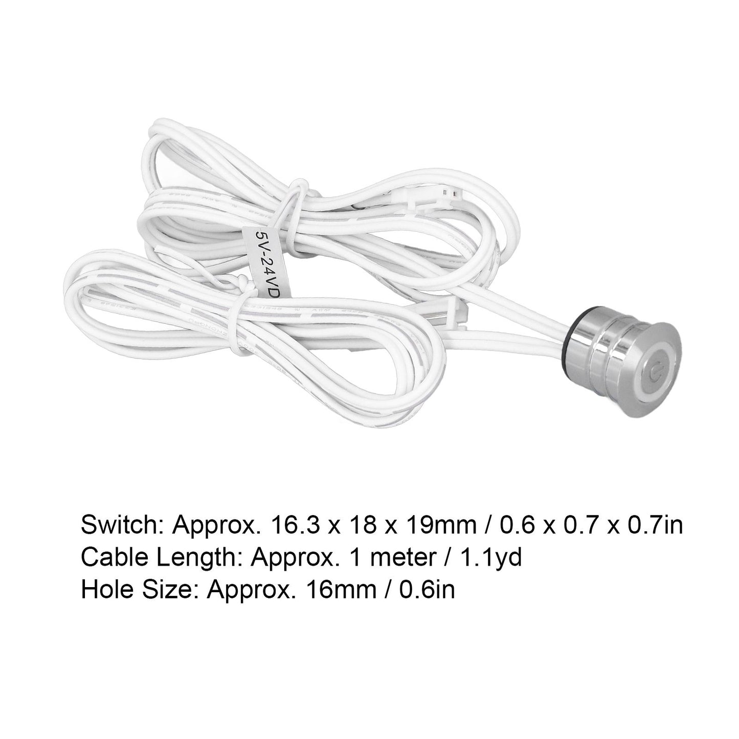 Cabinet Lamp Switch Embedded Installation Touch Light Switch with Blue Light Display DC 5V-24V V1294-YM0523-3119220004511