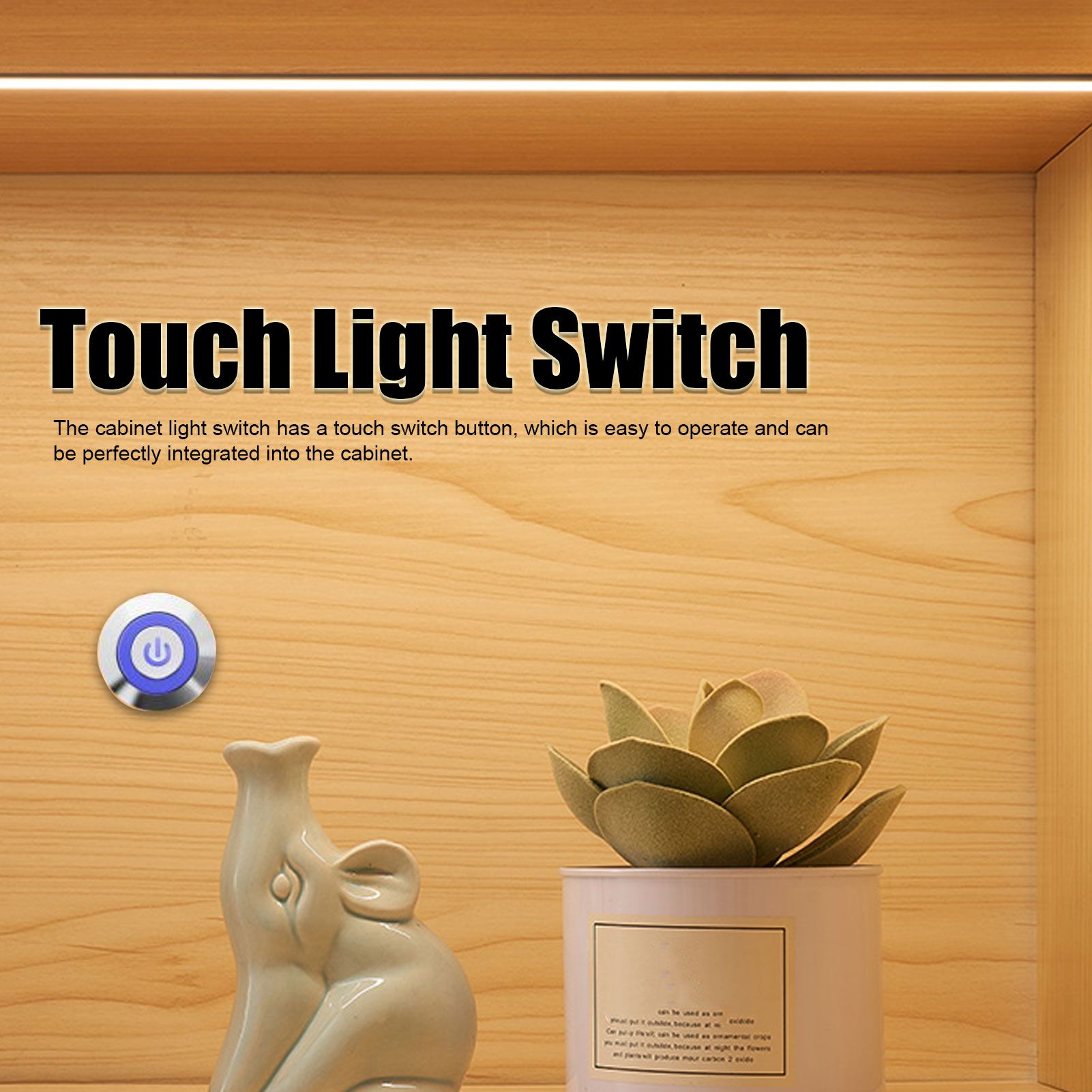 Cabinet Lamp Switch Embedded Installation Touch Light Switch with Blue Light Display DC 5V-24V V1294-YM0523-3119220004511