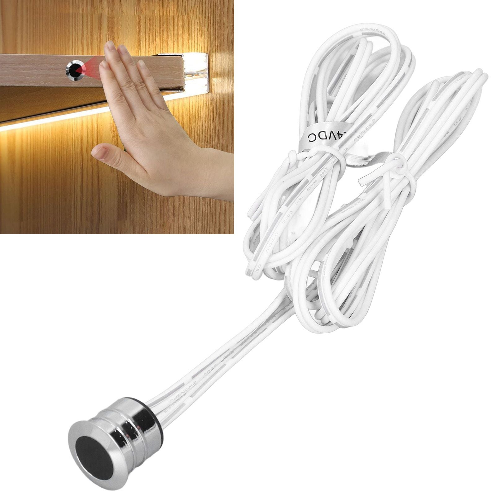 Light Sensor Switches Aluminum Alloy LED Hand Sweep Switch Wardrobe Hanging Cabinet Infrared Hand Sweep V1294-YM0523-3119220004711