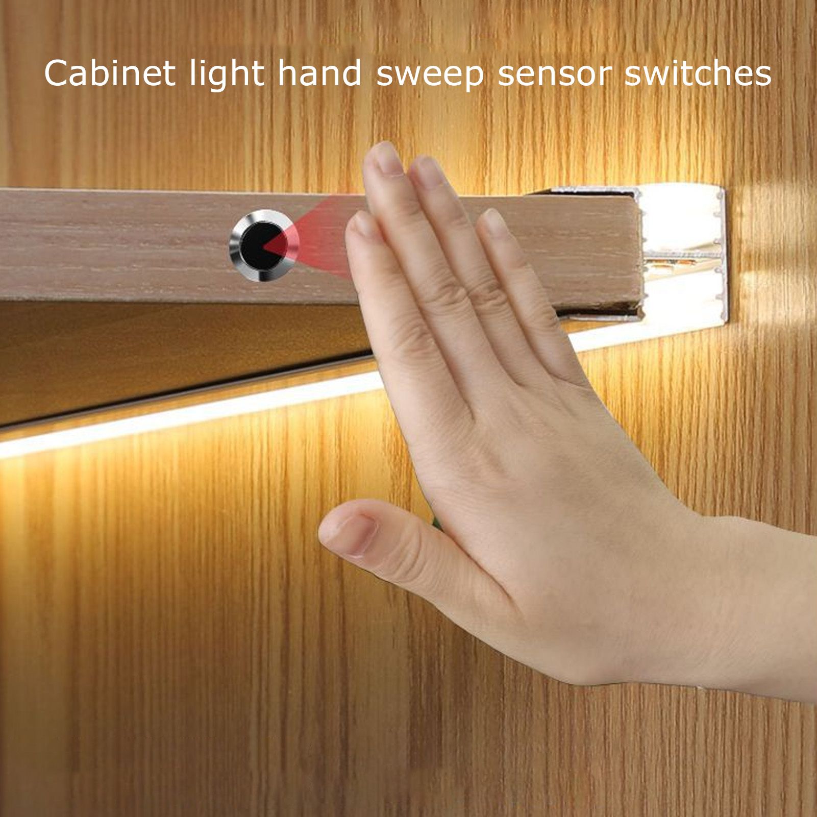 Light Sensor Switches Aluminum Alloy LED Hand Sweep Switch Wardrobe Hanging Cabinet Infrared Hand Sweep V1294-YM0523-3119220004711
