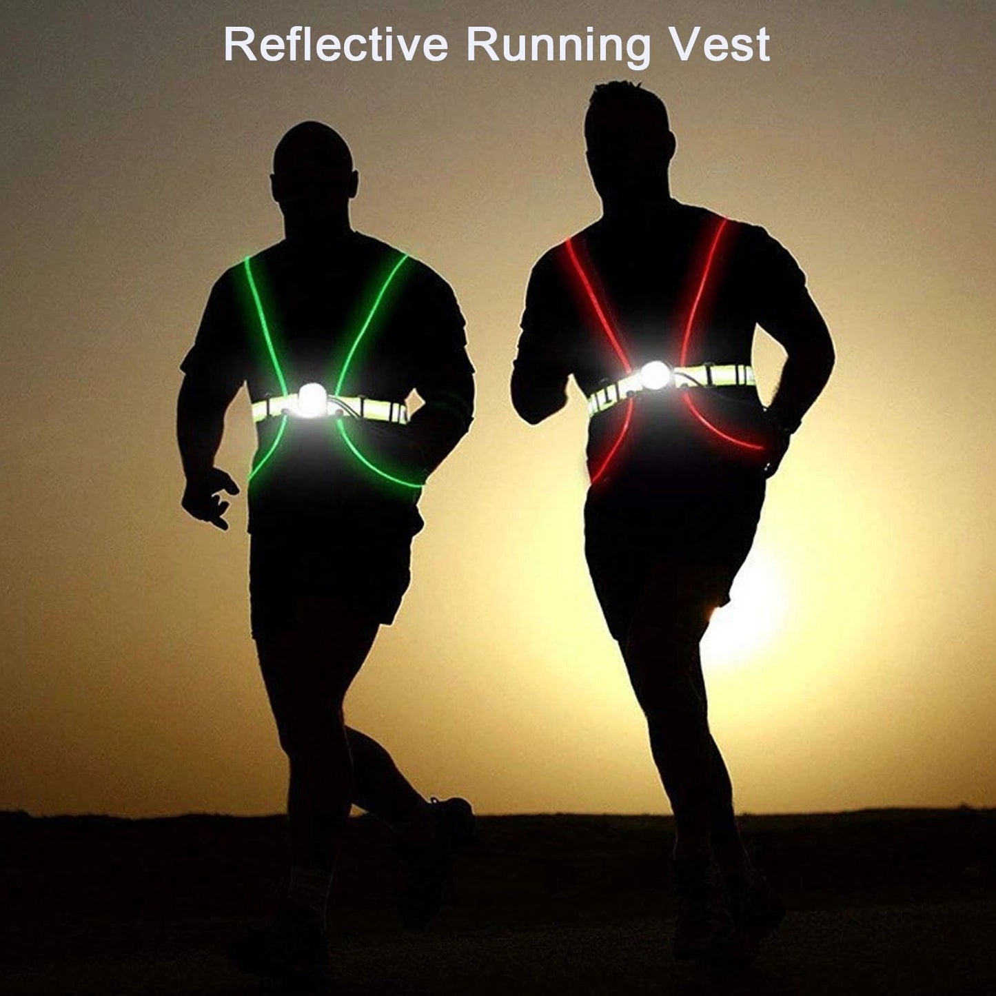 Reflective Running Vest LED USB Charging RGB 6 Colors Adjustable Lightweight Strong Light Waterproof Running V1294-YM0523-3119220005111