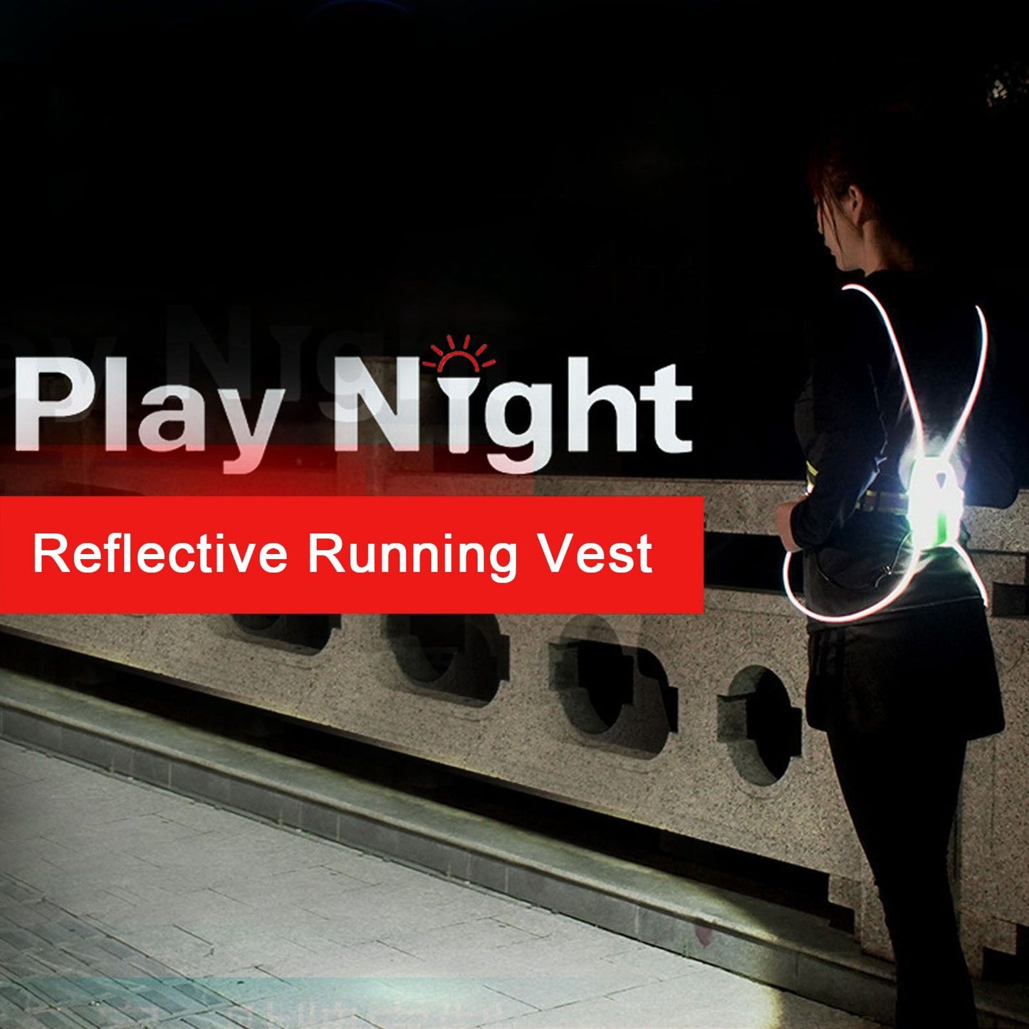 Reflective Running Vest LED USB Charging RGB 6 Colors Adjustable Lightweight Strong Light Waterproof Running V1294-YM0523-3119220005111