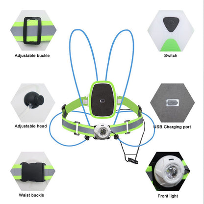 Reflective Running Vest LED USB Charging RGB 6 Colors Adjustable Lightweight Strong Light Waterproof Running V1294-YM0523-3119220005111