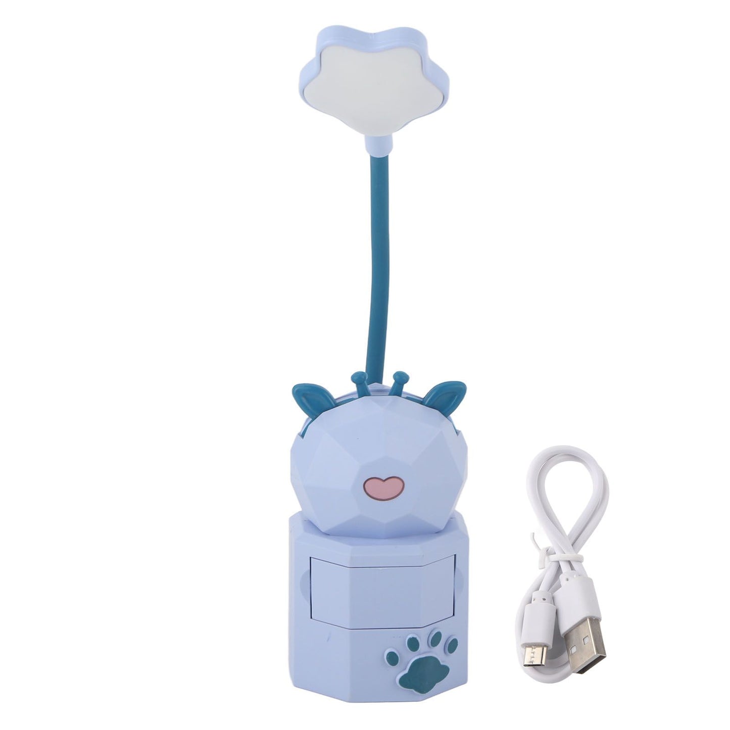 Kids Reading Light Cute Design USB Charging Warm Light 360 Degrees Gooseneck Adjustment Safe Material Kids V1294-YM0523-3119220006812