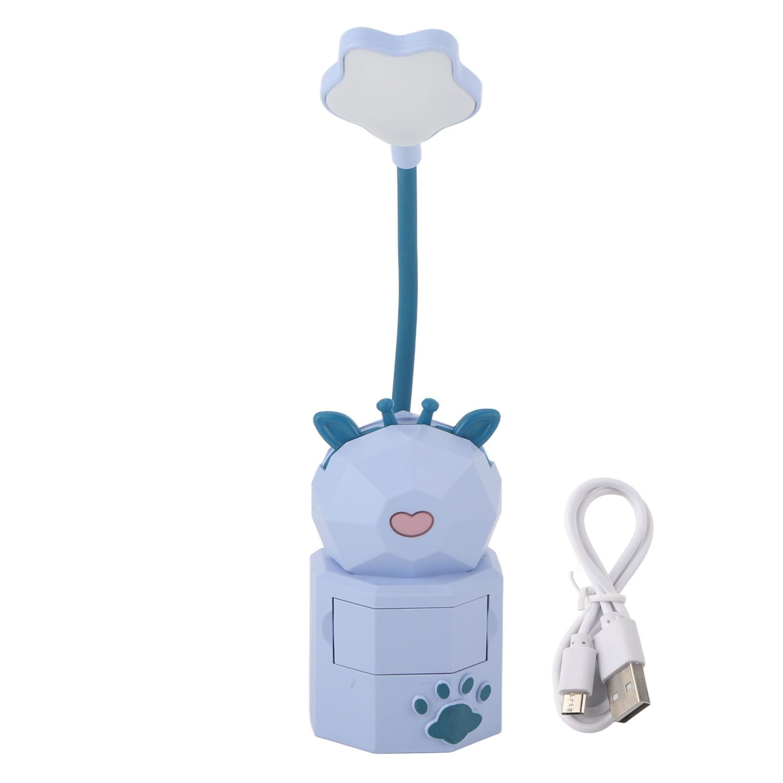 Kids Reading Light Cute Design USB Charging Warm Light 360 Degrees Gooseneck Adjustment Safe Material Kids V1294-YM0523-3119220006812