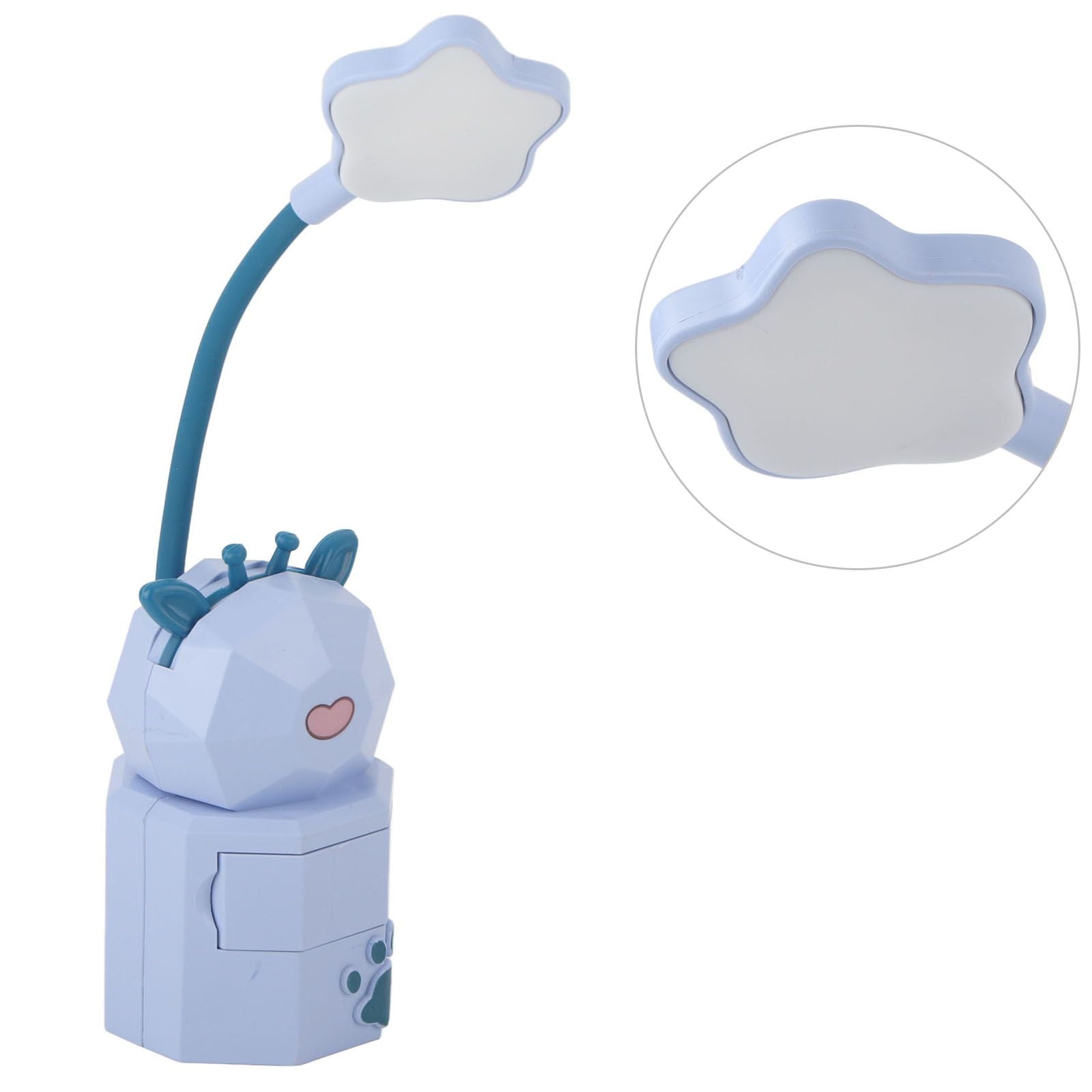 Kids Reading Light Cute Design USB Charging Warm Light 360 Degrees Gooseneck Adjustment Safe Material Kids V1294-YM0523-3119220006812