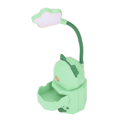 LED Desk Lamp USB Charging Warm Light Cute Cartoon Design Eye Protection Table Light with Storage BoxGreen V1294-YM0523-3119220006913