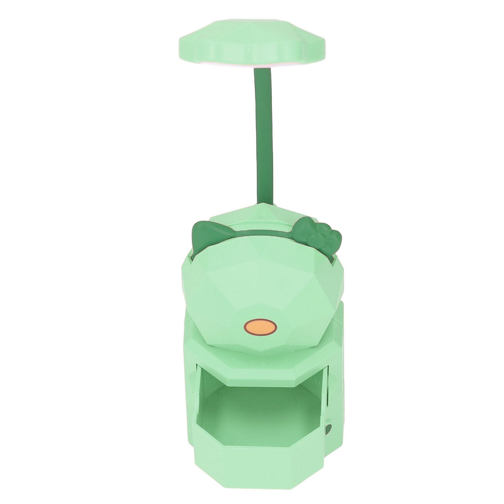 LED Desk Lamp USB Charging Warm Light Cute Cartoon Design Eye Protection Table Light with Storage BoxGreen V1294-YM0523-3119220006913