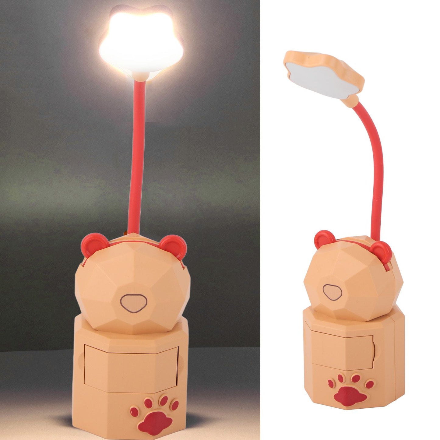 LED Cartoon Desk Lamp Eye Protection Reading Night Light USB Charging Table Lamp for Bedroom DormitoryYellow V1294-YM0523-3119220007011