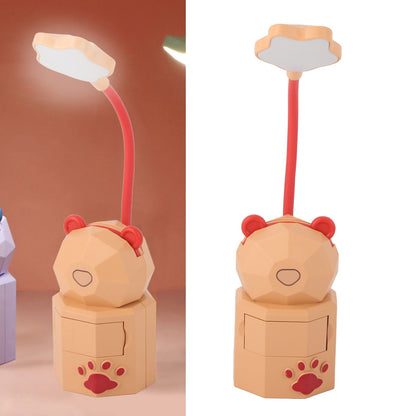 LED Cartoon Desk Lamp Eye Protection Reading Night Light USB Charging Table Lamp for Bedroom DormitoryYellow V1294-YM0523-3119220007011