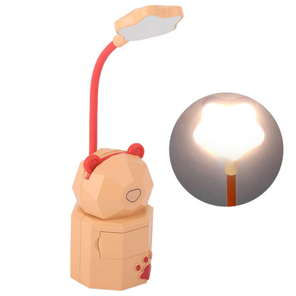 LED Cartoon Desk Lamp Eye Protection Reading Night Light USB Charging Table Lamp for Bedroom DormitoryYellow V1294-YM0523-3119220007011