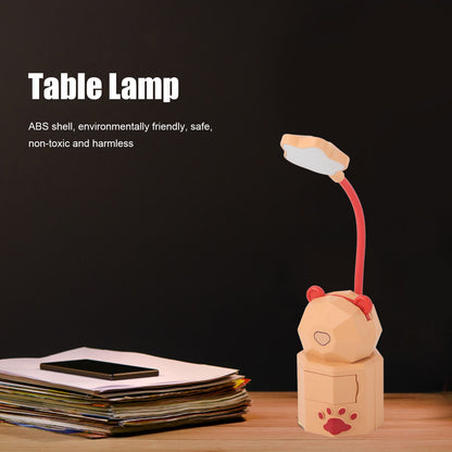 LED Cartoon Desk Lamp Eye Protection Reading Night Light USB Charging Table Lamp for Bedroom DormitoryYellow V1294-YM0523-3119220007011