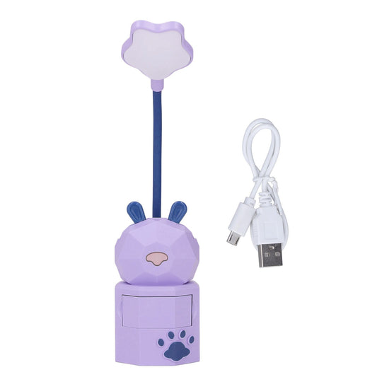 Kids Reading Light Cartoon Bunny USB Charging Omnidirectional Gooseneck Safe Durable Storage Box Warm Light V1294-YM0523-3119220007212