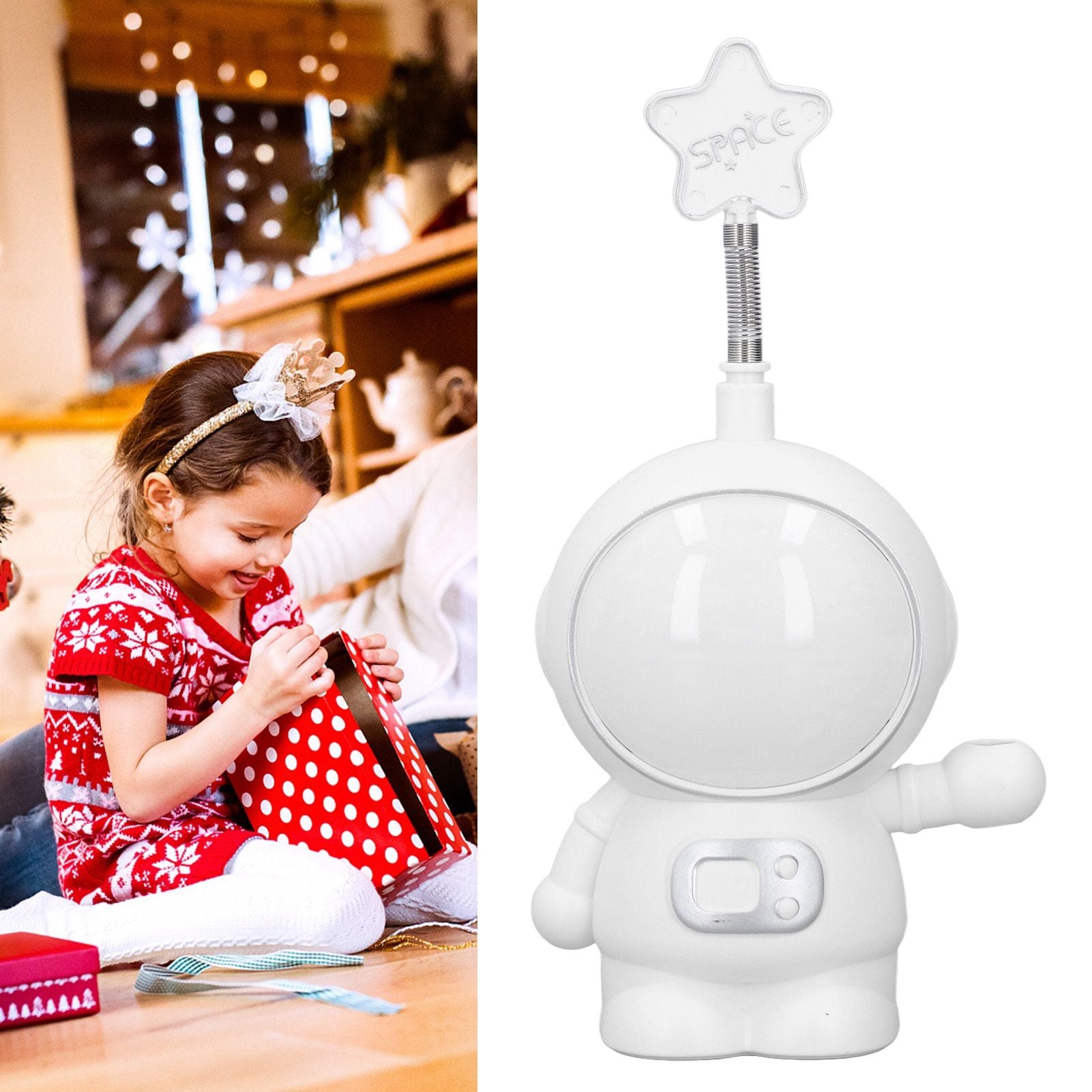 LED Desk Lamp 2 Lighting Modes Eye Protection USB Charging Astronaut Night Light with Pencil Sharpener for V1294-YM0523-3119220007411
