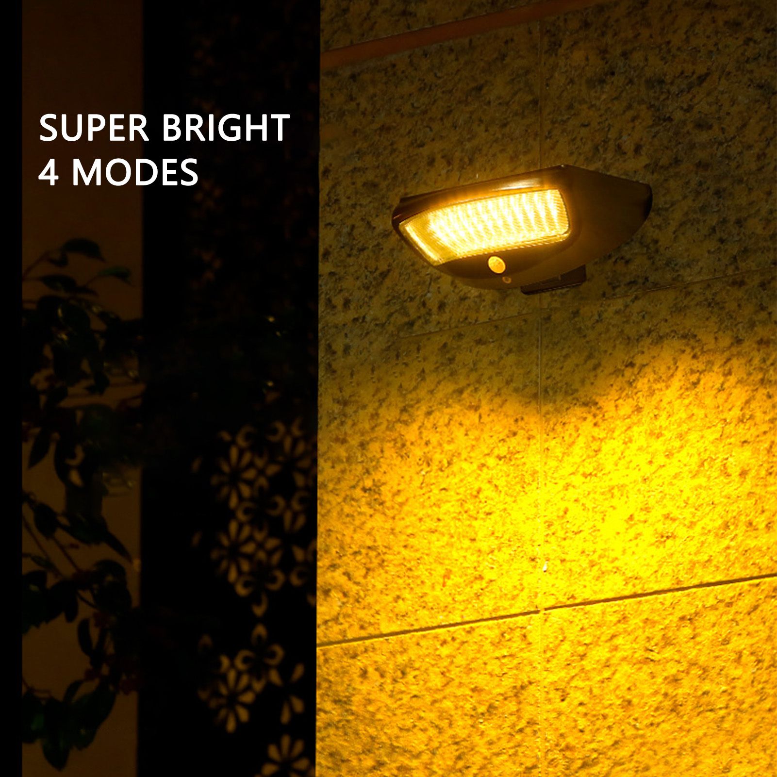 Solar Wall Lamp Super Bright 4 Modes Motion Sensing 600LM LED Solar Light for Outdoor Courtyard V1294-YM0523-3119220009311
