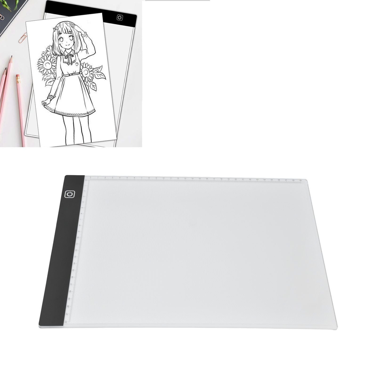 5V USB A4 Copy Board 3 Levels Dimming Touch Control LED Drawing Pad with Scale 300-350LM V1294-YM0523-3119220010511