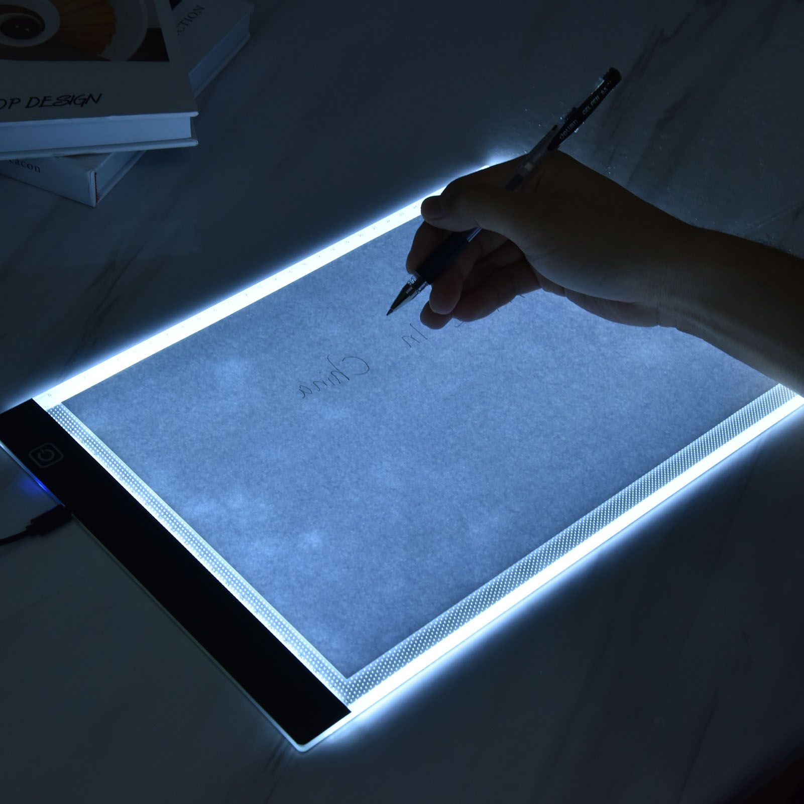 5V USB A4 Copy Board 3 Levels Dimming Touch Control LED Drawing Pad with Scale 300-350LM V1294-YM0523-3119220010511