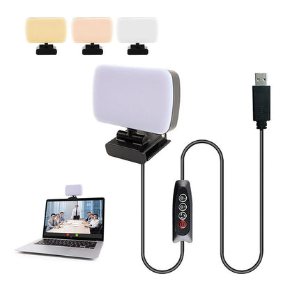 LED Fill Lights Clip On Type 360 degrees Rotatable 10 Levels Adjustable Lamp for Video Conference V1294-YM0523-3119220010611
