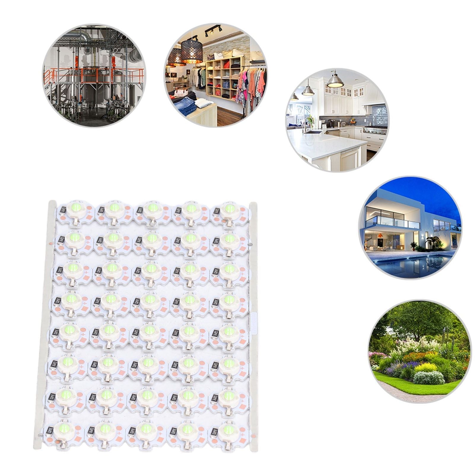 LED Chip Bulb High Brightness Energy Saving DIY Lamp Beads with Aluminum Plate for 1W 12V Headlights Cabinet V1294-YM0523-3119220010816