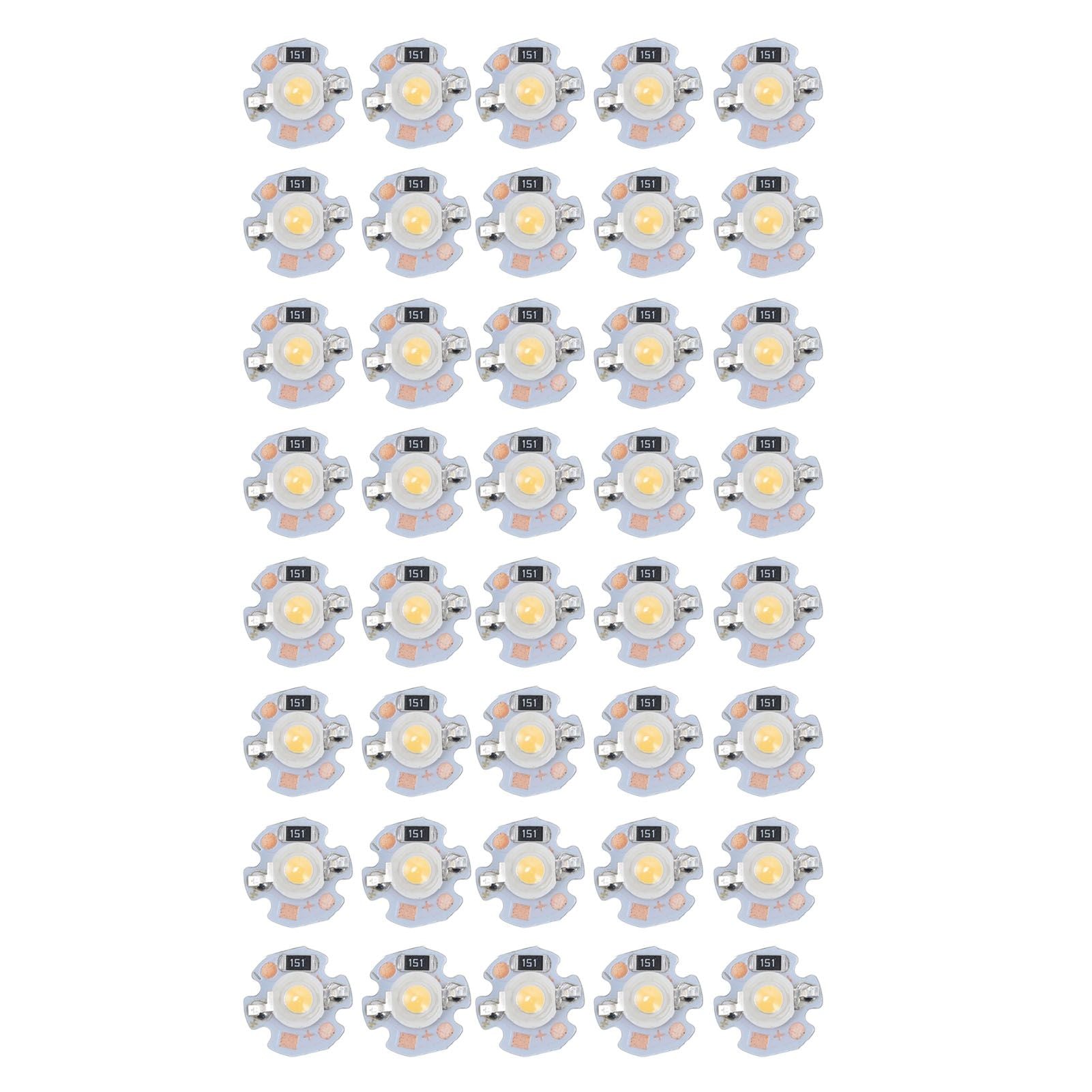 40pcs LED Chip Bulb 1W 24V 16mm/0.6in Aluminum Base Low Power Consumption Lamp Beads for Flashlights V1294-YM0523-3119220010912