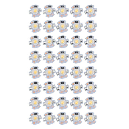 40pcs LED Chip Bulb 1W 24V 16mm/0.6in Aluminum Base Low Power Consumption Lamp Beads for Flashlights V1294-YM0523-3119220010912