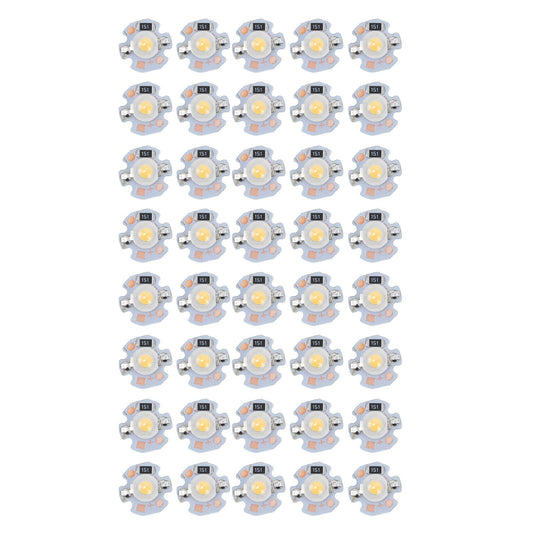 40pcs LED Chip Bulb 1W 24V 16mm/0.6in Aluminum Base Low Power Consumption Lamp Beads for Flashlights V1294-YM0523-3119220010912