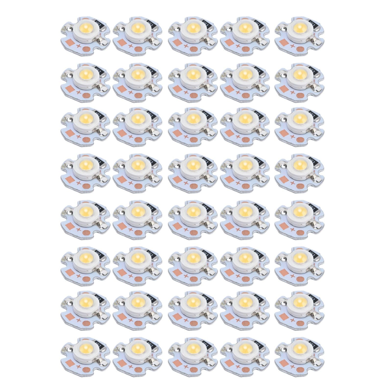 40pcs LED Chip Bulb 1W 24V 16mm/0.6in Aluminum Base Low Power Consumption Lamp Beads for Flashlights V1294-YM0523-3119220010912