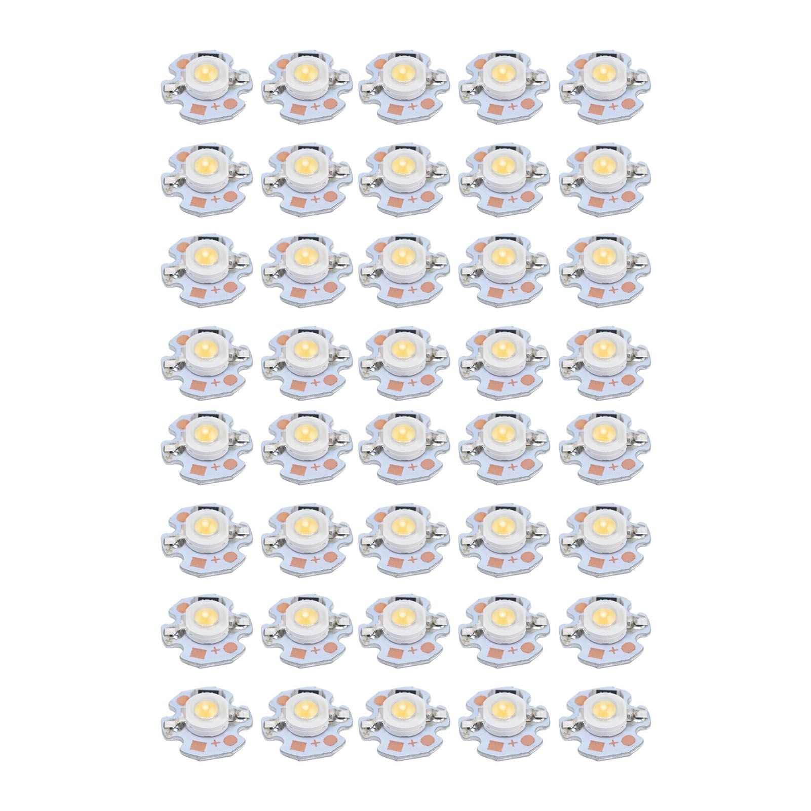 40pcs LED Chip Bulb 1W 24V 16mm/0.6in Aluminum Base Low Power Consumption Lamp Beads for Flashlights V1294-YM0523-3119220010912